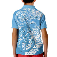 Personalised New Zealand Autism Awareness Kid Polo Shirt NZ Fern With Maori Koru Lizard LT14 - Polynesian Pride