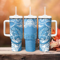 New Zealand Autism Awareness Tumbler With Handle NZ Fern With Maori Koru Lizard LT14 - Polynesian Pride