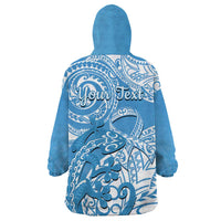 Personalised New Zealand Autism Awareness Wearable Blanket Hoodie NZ Fern With Maori Koru Lizard LT14 - Polynesian Pride