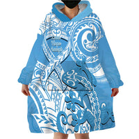 Personalised New Zealand Autism Awareness Wearable Blanket Hoodie NZ Fern With Maori Koru Lizard LT14 - Polynesian Pride
