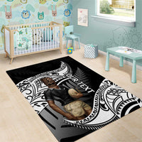 Custom New Zealand Silver Fern Rugby Area Rug 2024 Aotearoa Maori Mascot Go All Black LT14 - Polynesian Pride