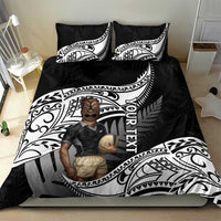 Custom New Zealand Silver Fern Rugby Bedding Set 2024 Aotearoa Maori Mascot Go All Black LT14 - Polynesian Pride