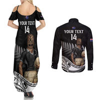 Custom New Zealand Silver Fern Rugby Couples Matching Summer Maxi Dress and Long Sleeve Button Shirt 2024 Aotearoa Maori Mascot Go All Black LT14 - Polynesian Pride