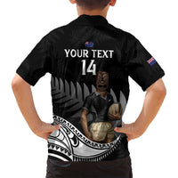 Custom New Zealand Silver Fern Rugby Family Matching Off Shoulder Maxi Dress and Hawaiian Shirt 2024 Aotearoa Maori Mascot Go All Black LT14 - Polynesian Pride