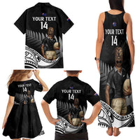 Custom New Zealand Silver Fern Rugby Family Matching Tank Maxi Dress and Hawaiian Shirt 2024 Aotearoa Maori Mascot Go All Black LT14 - Polynesian Pride