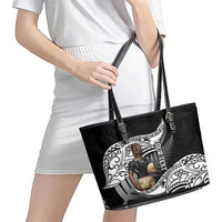 Custom New Zealand Silver Fern Rugby Leather Tote Bag 2024 Aotearoa Maori Mascot Go All Black LT14 - Polynesian Pride