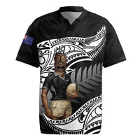 Custom New Zealand Silver Fern Rugby Rugby Jersey 2024 Aotearoa Maori Mascot Go All Black LT14 Black - Polynesian Pride