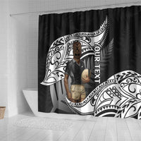 Custom New Zealand Silver Fern Rugby Shower Curtain 2024 Aotearoa Maori Mascot Go All Black LT14 - Polynesian Pride