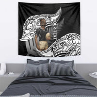 Custom New Zealand Silver Fern Rugby Tapestry 2024 Aotearoa Maori Mascot Go All Black LT14 - Polynesian Pride