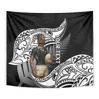 Custom New Zealand Silver Fern Rugby Tapestry 2024 Aotearoa Maori Mascot Go All Black LT14 - Polynesian Pride