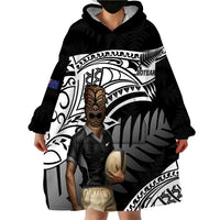 Custom New Zealand Silver Fern Rugby Wearable Blanket Hoodie 2024 Aotearoa Maori Mascot Go All Black LT14 - Polynesian Pride