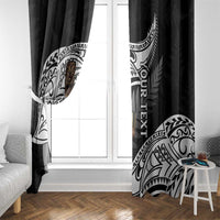 Custom New Zealand Silver Fern Rugby Window Curtain 2024 Aotearoa Maori Mascot Go All Black LT14 - Polynesian Pride