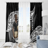 Custom New Zealand Silver Fern Rugby Window Curtain 2024 Aotearoa Maori Mascot Go All Black LT14 - Polynesian Pride