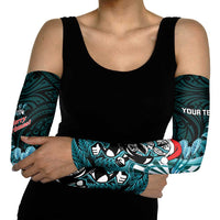 Personalised New Zealand Darts Christmas Arm Sleeves Maori Fern Merry Dartsmas LT14 - Polynesian Pride