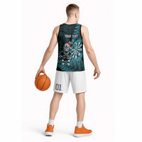 Personalised New Zealand Darts Christmas Basketball Jersey Maori Fern Merry Dartsmas LT14 - Polynesian Pride