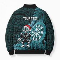 Personalised New Zealand Darts Christmas Bomber Puffer Jacket Maori Fern Merry Dartsmas LT14 - Polynesian Pride
