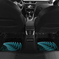 Personalised New Zealand Darts Christmas Car Mats Maori Fern Merry Dartsmas LT14 Set 2pcs - Back Cyan - Polynesian Pride