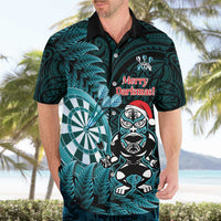 Personalised New Zealand Darts Christmas Hawaiian Shirt Maori Fern Merry Dartsmas LT14 - Polynesian Pride