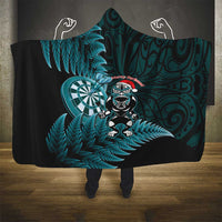 New Zealand Darts Christmas Hooded Blanket Maori Fern Merry Dartsmas LT14 - Polynesian Pride