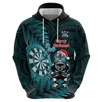 Personalised New Zealand Darts Christmas Hoodie Maori Fern Merry Dartsmas LT14 - Polynesian Pride