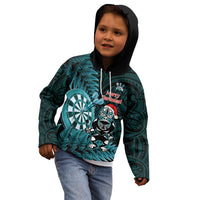 Personalised New Zealand Darts Christmas Kid Hoodie Maori Fern Merry Dartsmas LT14 - Polynesian Pride