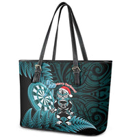 New Zealand Darts Christmas Leather Tote Bag Maori Fern Merry Dartsmas LT14 - Polynesian Pride
