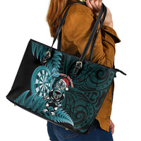 New Zealand Darts Christmas Leather Tote Bag Maori Fern Merry Dartsmas LT14 - Polynesian Pride
