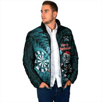 Personalised New Zealand Darts Christmas Padded Jacket Maori Fern Merry Dartsmas LT14 - Polynesian Pride