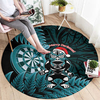 New Zealand Darts Christmas Round Carpet Maori Fern Merry Dartsmas LT14 - Polynesian Pride