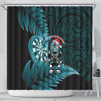 New Zealand Darts Christmas Shower Curtain Maori Fern Merry Dartsmas LT14 - Polynesian Pride