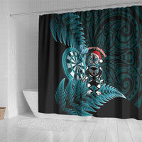 New Zealand Darts Christmas Shower Curtain Maori Fern Merry Dartsmas LT14 - Polynesian Pride