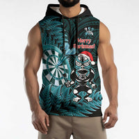 Personalised New Zealand Darts Christmas Sleeveless Hoodie Maori Fern Merry Dartsmas LT14 - Polynesian Pride