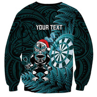 Personalised New Zealand Darts Christmas Sweatshirt Maori Fern Merry Dartsmas LT14 - Polynesian Pride