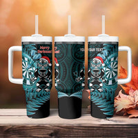 Personalised New Zealand Darts Christmas Tumbler With Handle Maori Fern Merry Dartsmas LT14 - Polynesian Pride