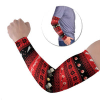 New Zealand Darts Christmas Arm Sleeves Merry Xmas Aotearoa Maori Red LT14 Set of 2 Red - Polynesian Pride