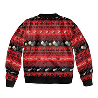 New Zealand Darts Christmas Bomber Jacket Merry Xmas Aotearoa Maori Red - Polynesian Pride