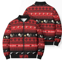 New Zealand Darts Christmas Bomber Puffer Jacket Merry Xmas Aotearoa Maori Red - Polynesian Pride