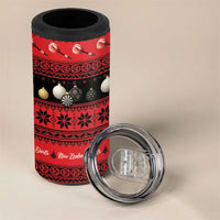 New Zealand Darts Christmas 4 in 1 Can Cooler Tumbler Merry Xmas Aotearoa Maori Red LT14 - Polynesian Pride
