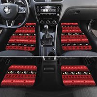 New Zealand Darts Christmas Car Mats Merry Xmas Aotearoa Maori Red LT14 Set 4pcs Red - Polynesian Pride