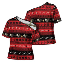 New Zealand Darts Christmas Cross Shoulder Shirt Merry Xmas Aotearoa Maori Red LT14 - Polynesian Pride
