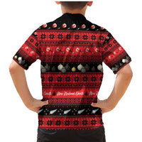 New Zealand Darts Christmas Family Matching Mermaid Dress and Hawaiian Shirt Merry Xmas Aotearoa Maori Red LT14 - Polynesian Pride