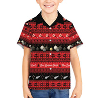New Zealand Darts Christmas Family Matching Summer Maxi Dress and Hawaiian Shirt Merry Xmas Aotearoa Maori Red LT14 Son's Shirt Red - Polynesian Pride