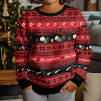 New Zealand Darts Christmas Kid Ugly Christmas Sweater Merry Xmas Aotearoa Maori Red LT14 - Polynesian Pride