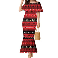 New Zealand Darts Christmas Mermaid Dress Merry Xmas Aotearoa Maori Red LT14 Women Red - Polynesian Pride