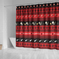 New Zealand Darts Christmas Shower Curtain Merry Xmas Aotearoa Maori Red LT14 - Polynesian Pride
