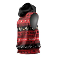 New Zealand Darts Christmas Sleeveless Hoodie Merry Xmas Aotearoa Maori Red LT14 - Polynesian Pride