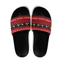 New Zealand Darts Christmas Slide Sandals Merry Xmas Aotearoa Maori Red LT14 Red - Polynesian Pride