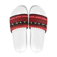 New Zealand Darts Christmas Slide Sandals Merry Xmas Aotearoa Maori Red LT14 Red - Polynesian Pride