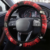 New Zealand Darts Christmas Steering Wheel Cover Merry Xmas Aotearoa Maori Red LT14 - Polynesian Pride