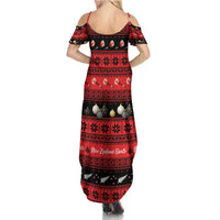 New Zealand Darts Christmas Summer Maxi Dress Merry Xmas Aotearoa Maori Red LT14 - Polynesian Pride